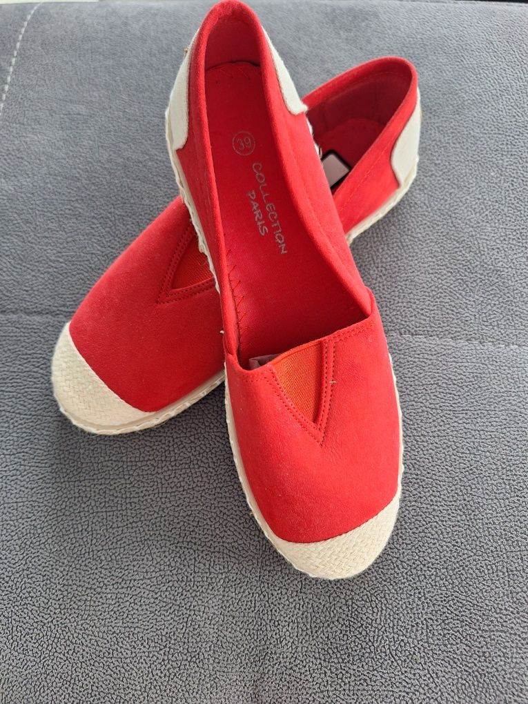 Espadryle czerwone, rozmiar 39
