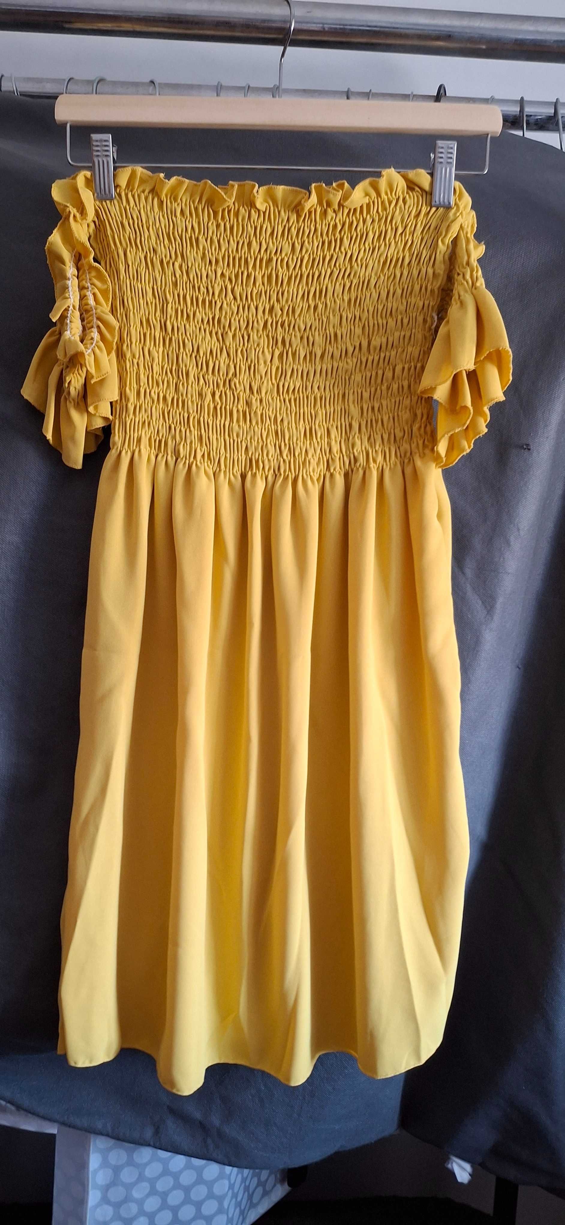Vestido amarelo com manga
