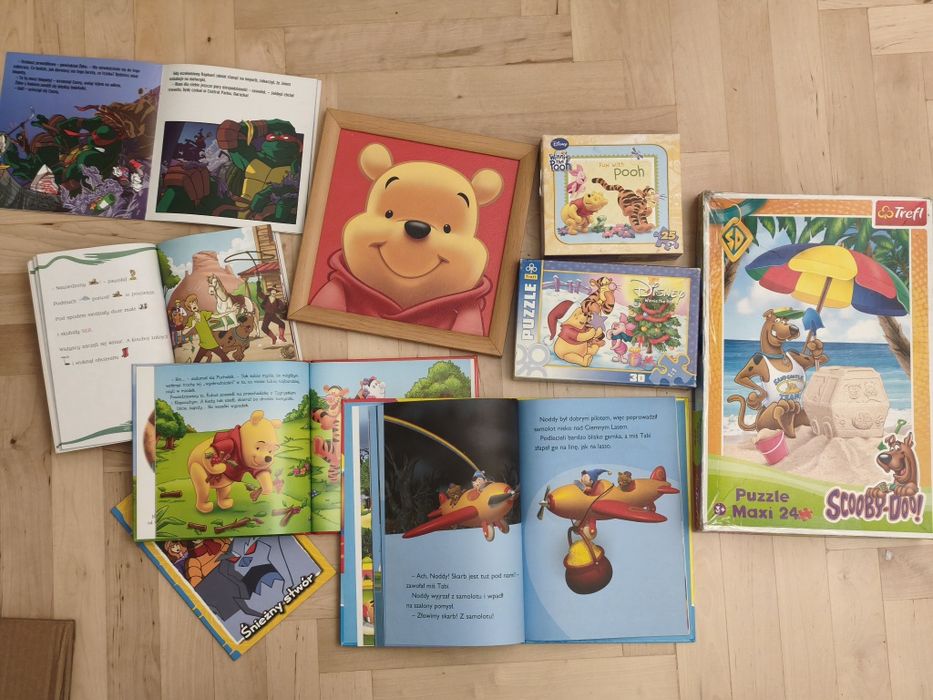 Zestaw Kubuś Puchatek puzzle ksiązki układanki