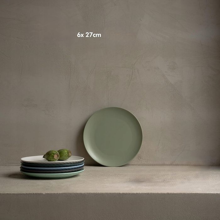 Kivy zestaw 6szt talerzy obiadowych ceramicznych różne kolory śr 27cm