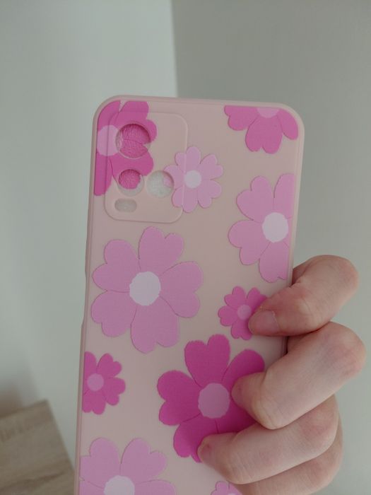 Różowe etui w kwiaty vivo y33s