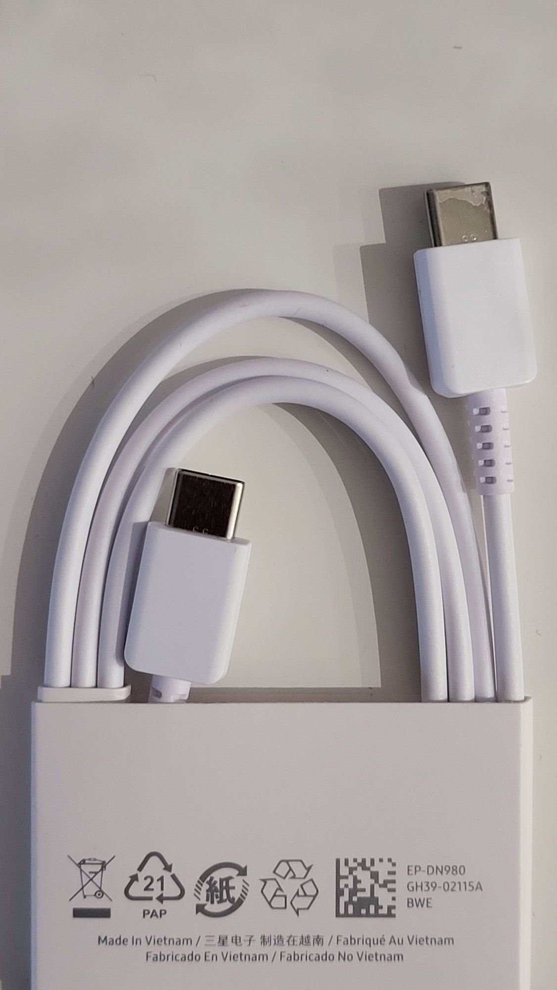 Kabel USB-C Samsung oryginalny nowy 1m biały lub czarny