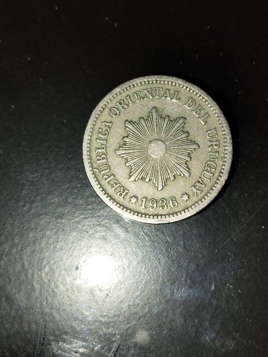Moeda de 2 Centesimos 1901 e 1936 do Uruguai