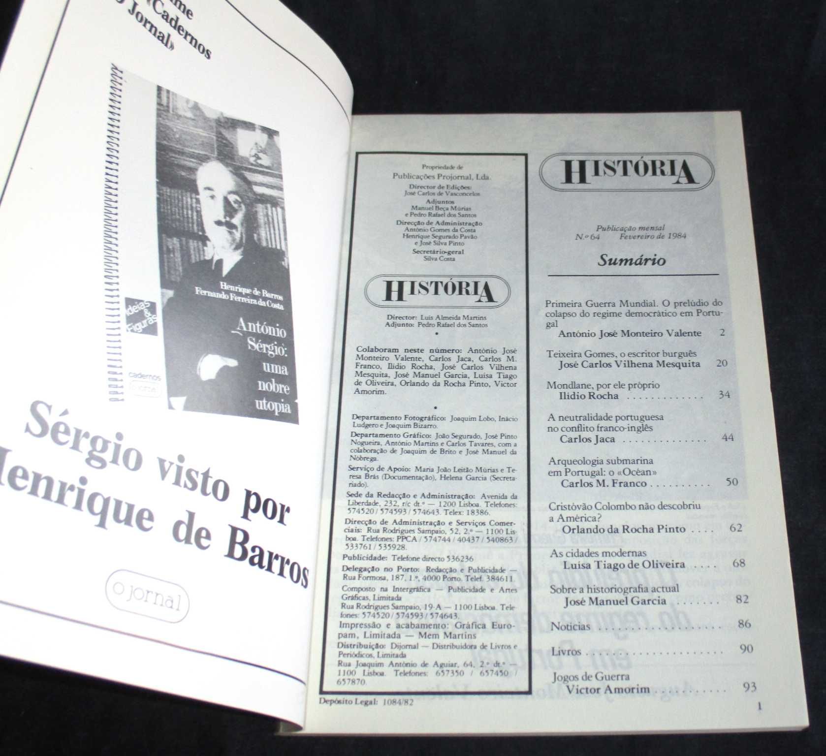 Revista História Nº 64 Fevereiro de 1984 A Guerra de 14-18 Democracia