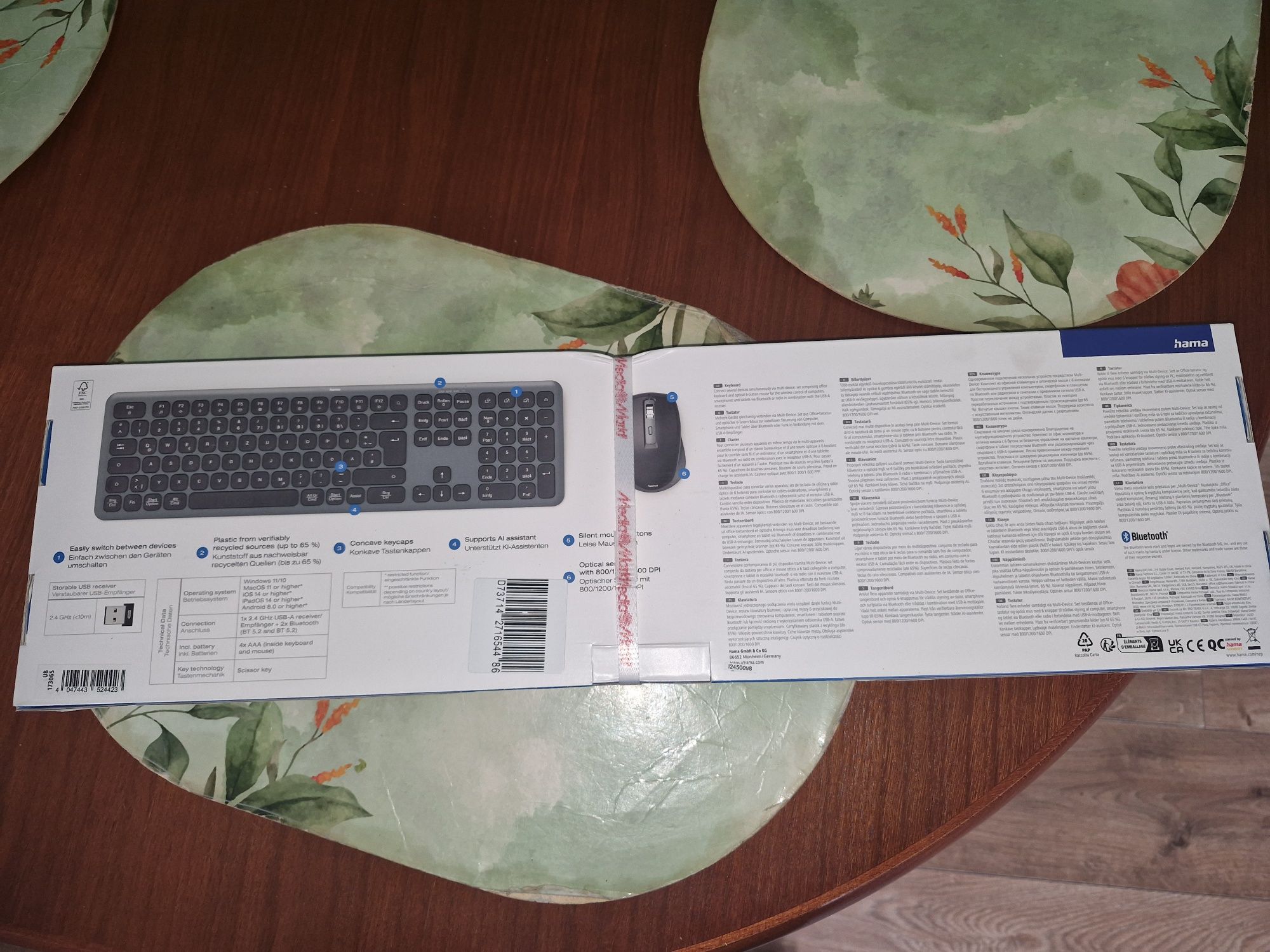 Zestaw klawiatura + mysz HAMA WKM-550 szary
