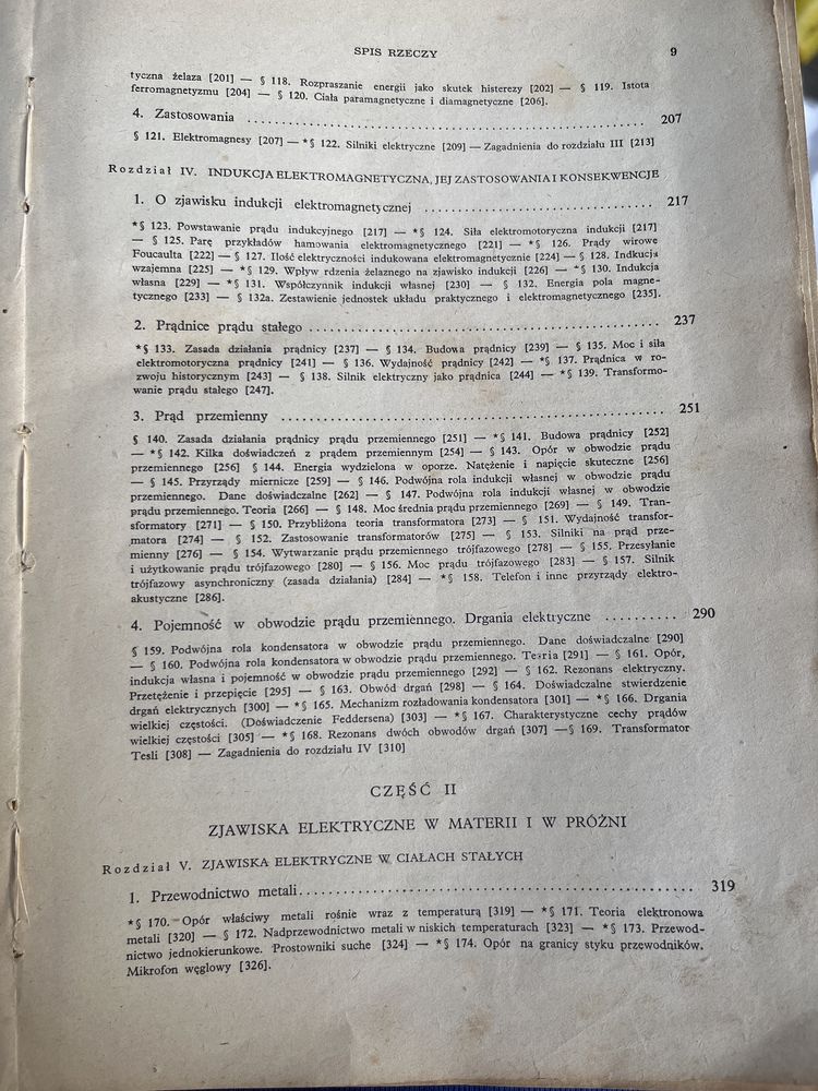 Elektryczność i budowa materii książka 1954 rok