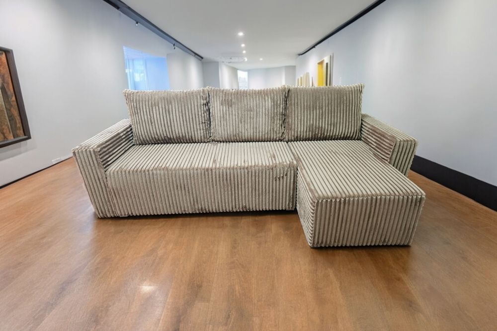 Narożnik Kanapa Sofa Gruby Sztruks Dostawa Cała Polska
