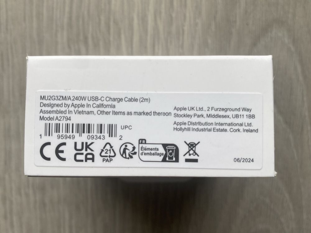 Oryginalny Kabel 2 metry USB-C / USB-C Apple w Oplocie Okazja