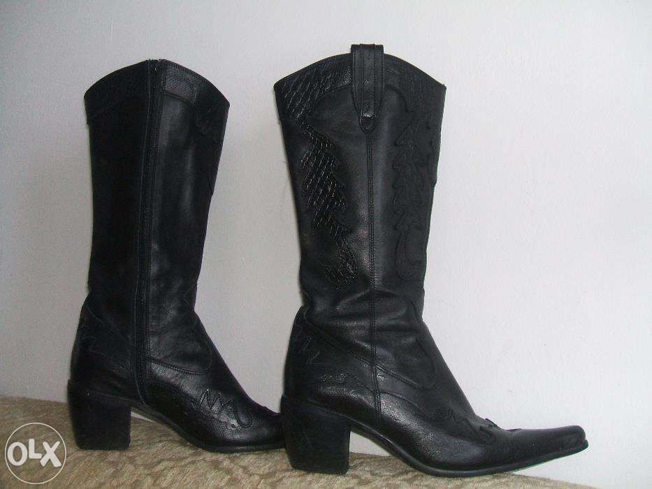 buty skorzane damskie 39 kozaki kowbojki