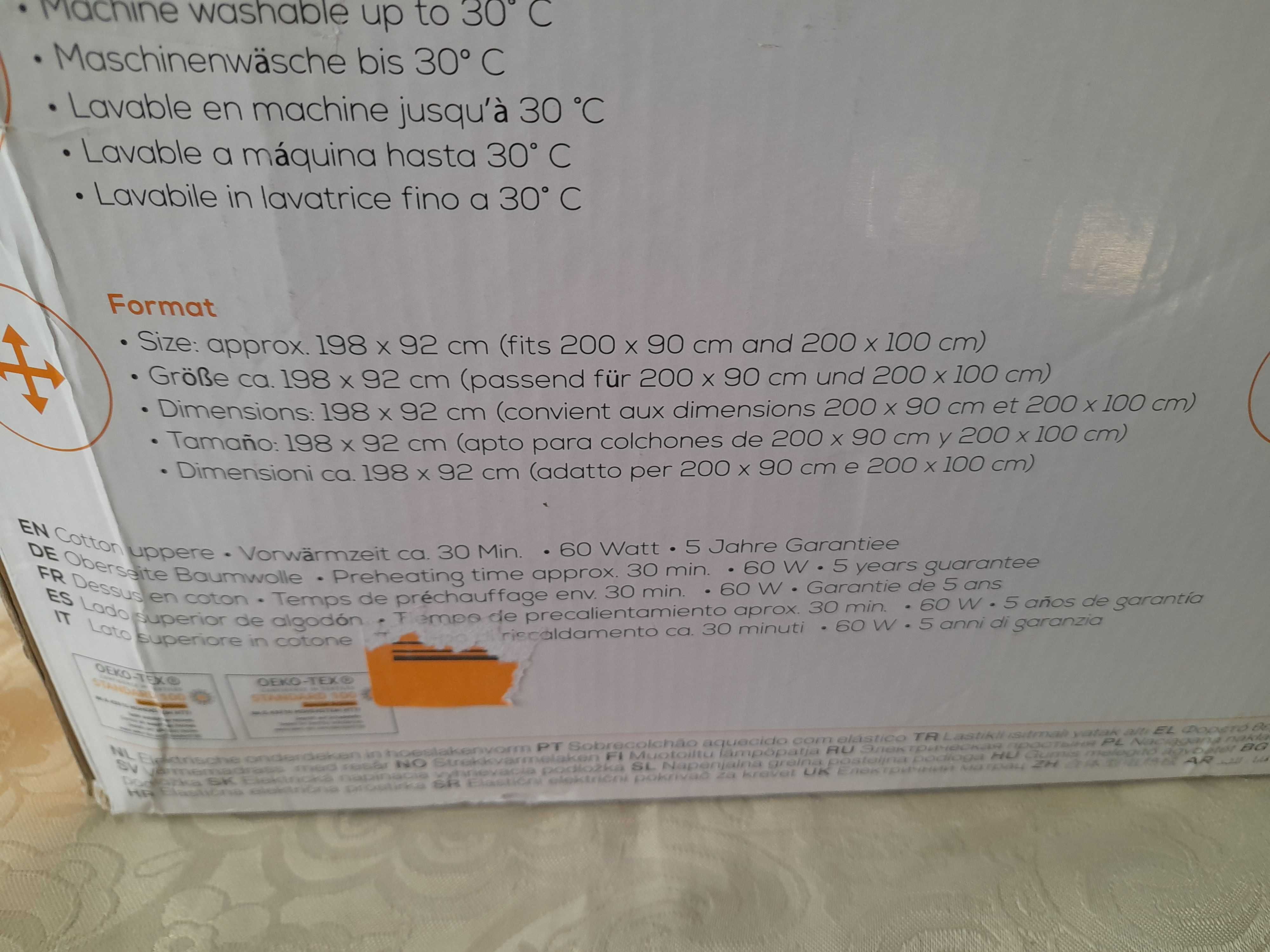 BEURER UB 64 Nakładka elektryczna na łóżko 100x200