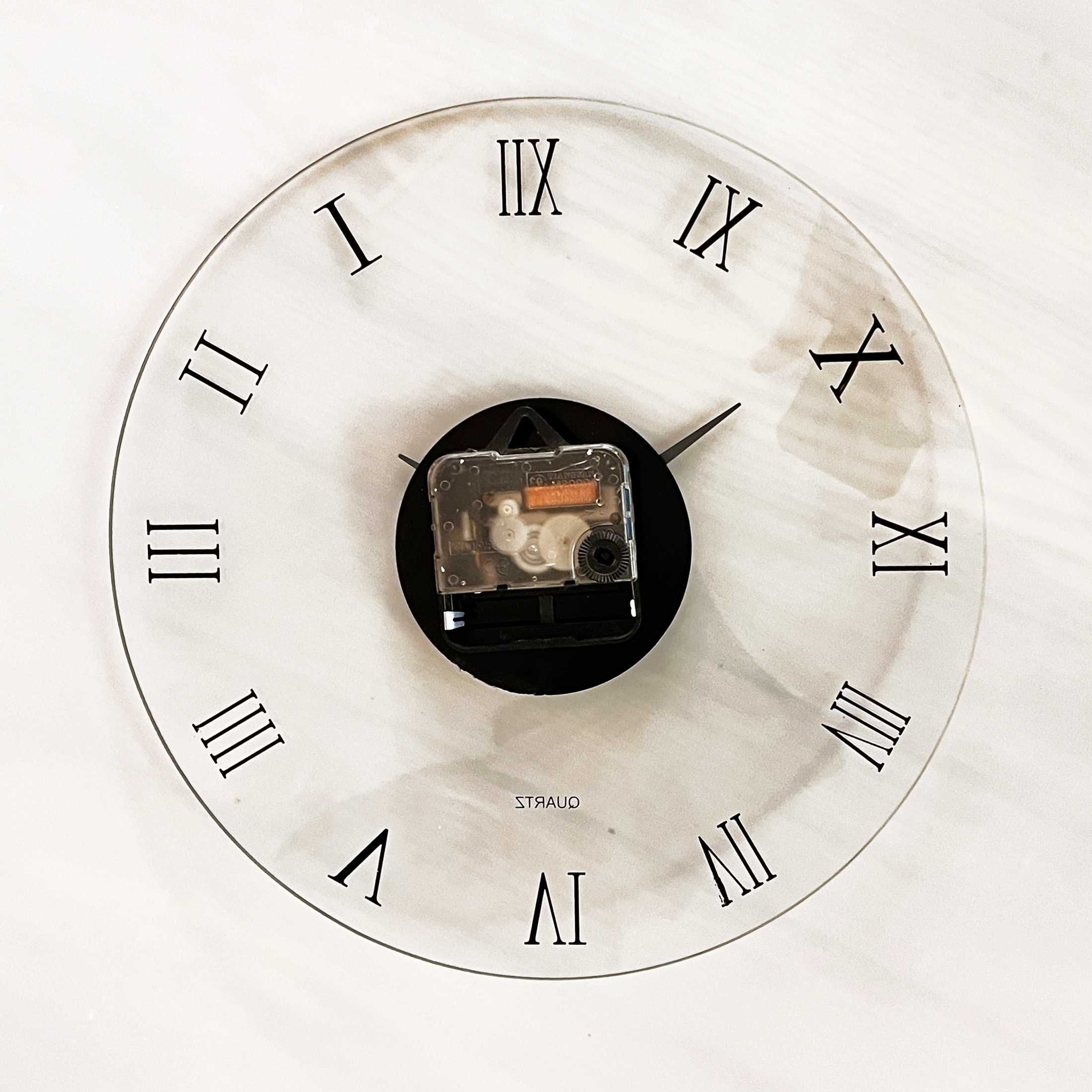 Designerski, szklany zegar ścienny, Niemcy, lata 90.