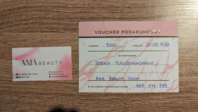 Voucher podarunkowy AMA BEAUTY Tychy