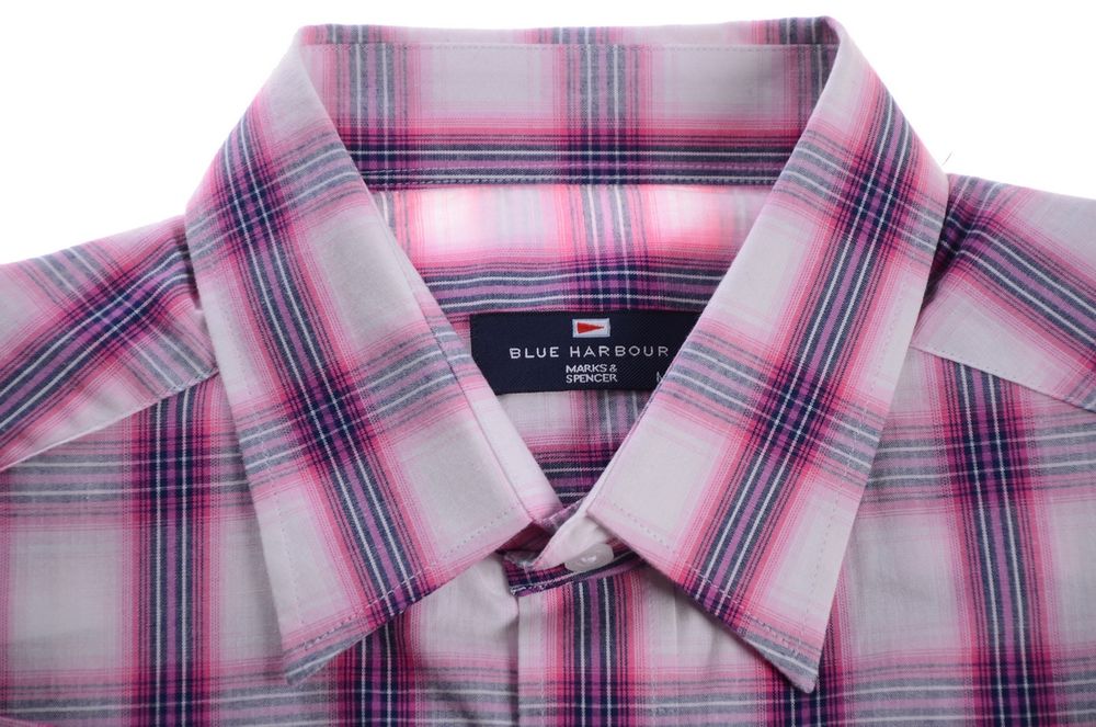 M&S koszula krótki rękaw kratka M k 41