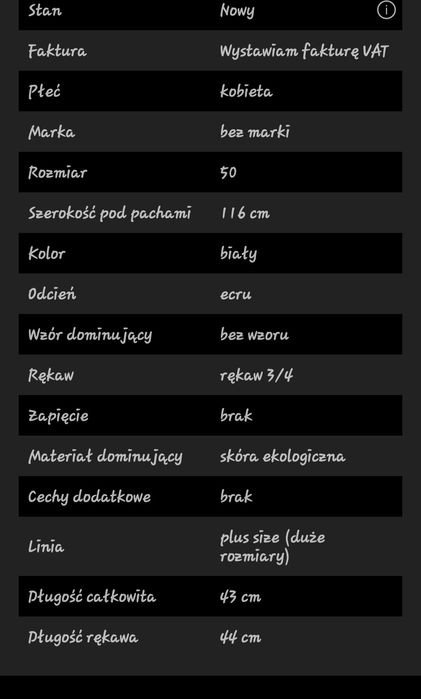 Biały żakiet Plus size Elegancki Klasyczny Marynarka Bolerko Narzutka