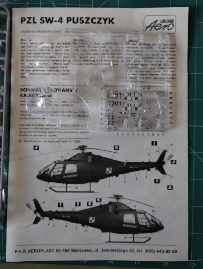 Model śmigłowca SW-4 Puszczyk, Aero Plast 1:48