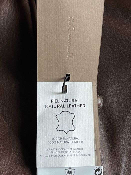 Kurtka skórzana Massimo Dutti nowa z metkami brązowa XL damska