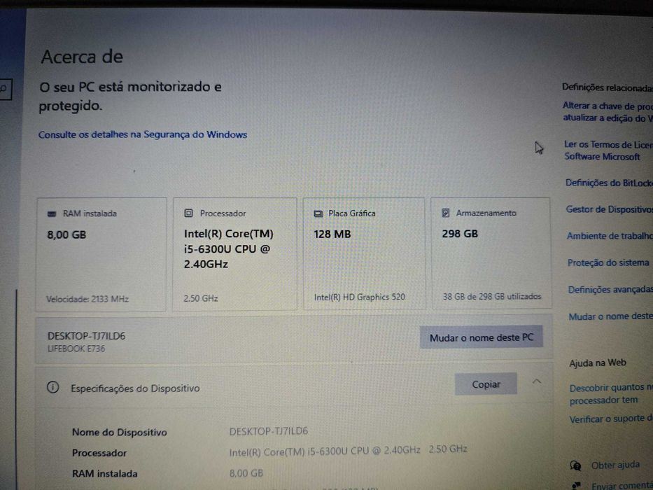 Fujitsu LifeBook E736 — Portátil Profissional Compacto