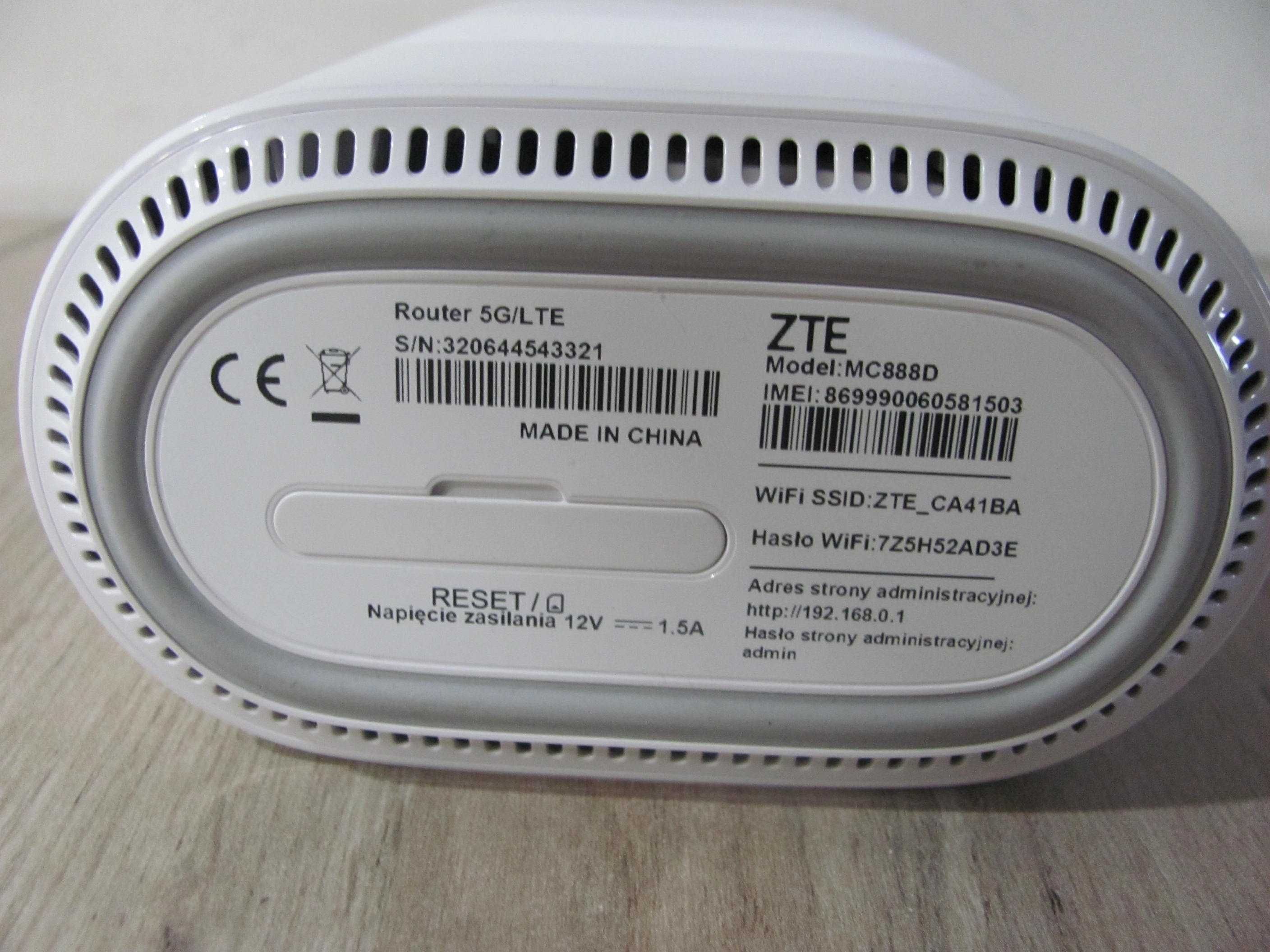 ROUTER ZTE MC888 5G 1,7Gbps (Wi-Fi 6 3600Mb/s a/b/g/n/ac/ax)