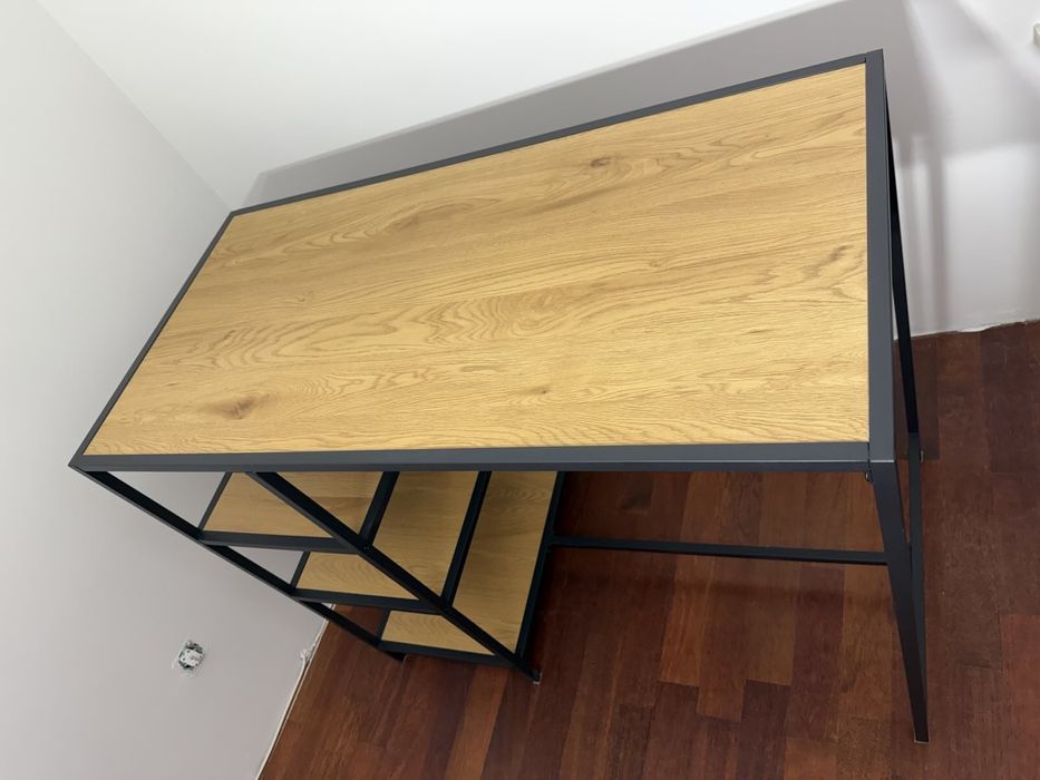 Stół barowy TRAPPEDAL 120x60 dąb/czarny