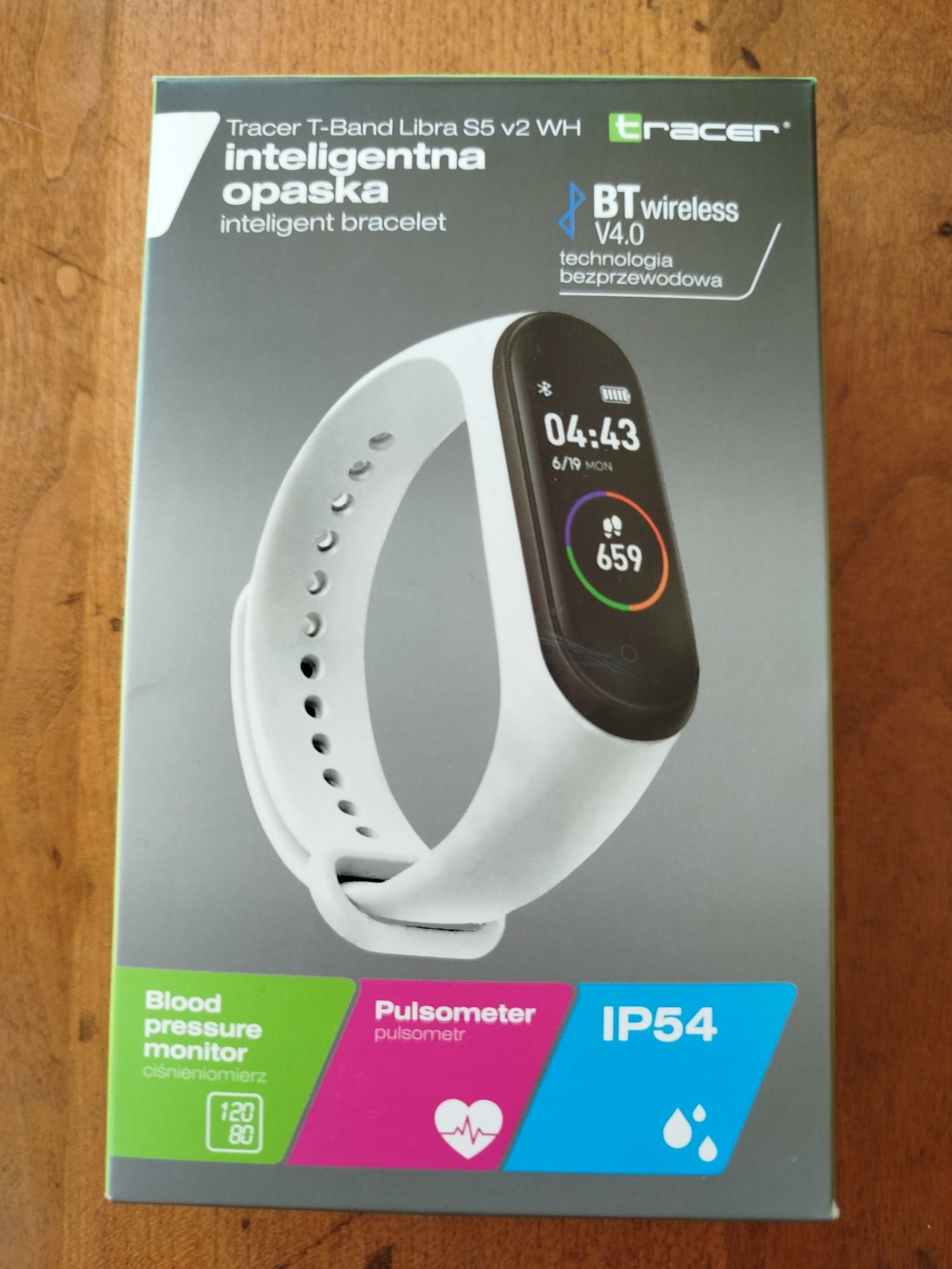 Nowy Smartwatch, inteligentna opaska ,zegarek Tracer T-band S5