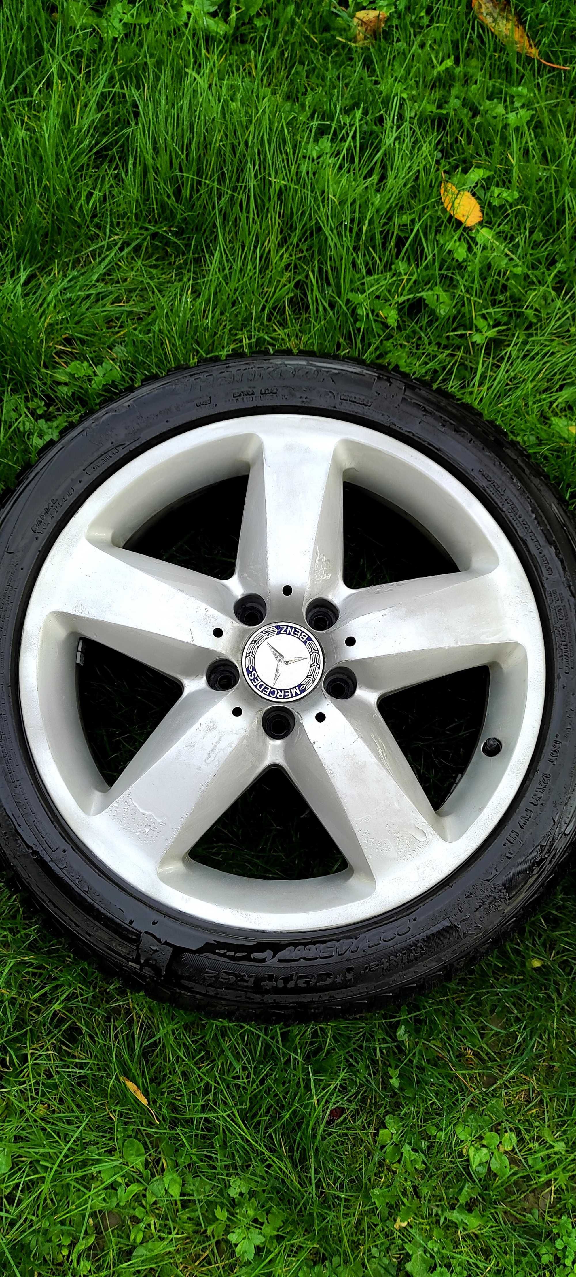 Felgi aluminiowe 5x112 Mercedes z zimowymi oponami Hanhook 225/45/17
