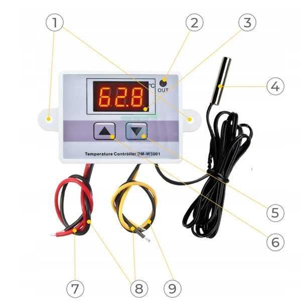 Termostat elektroniczny  regulowany temperatury termostat -50 110st