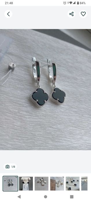 Серебряеые серьги сережки крестики подвески висюльки серебро 925 проба