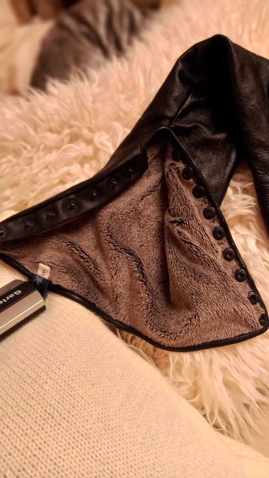 Перчатки кожаные, длинные