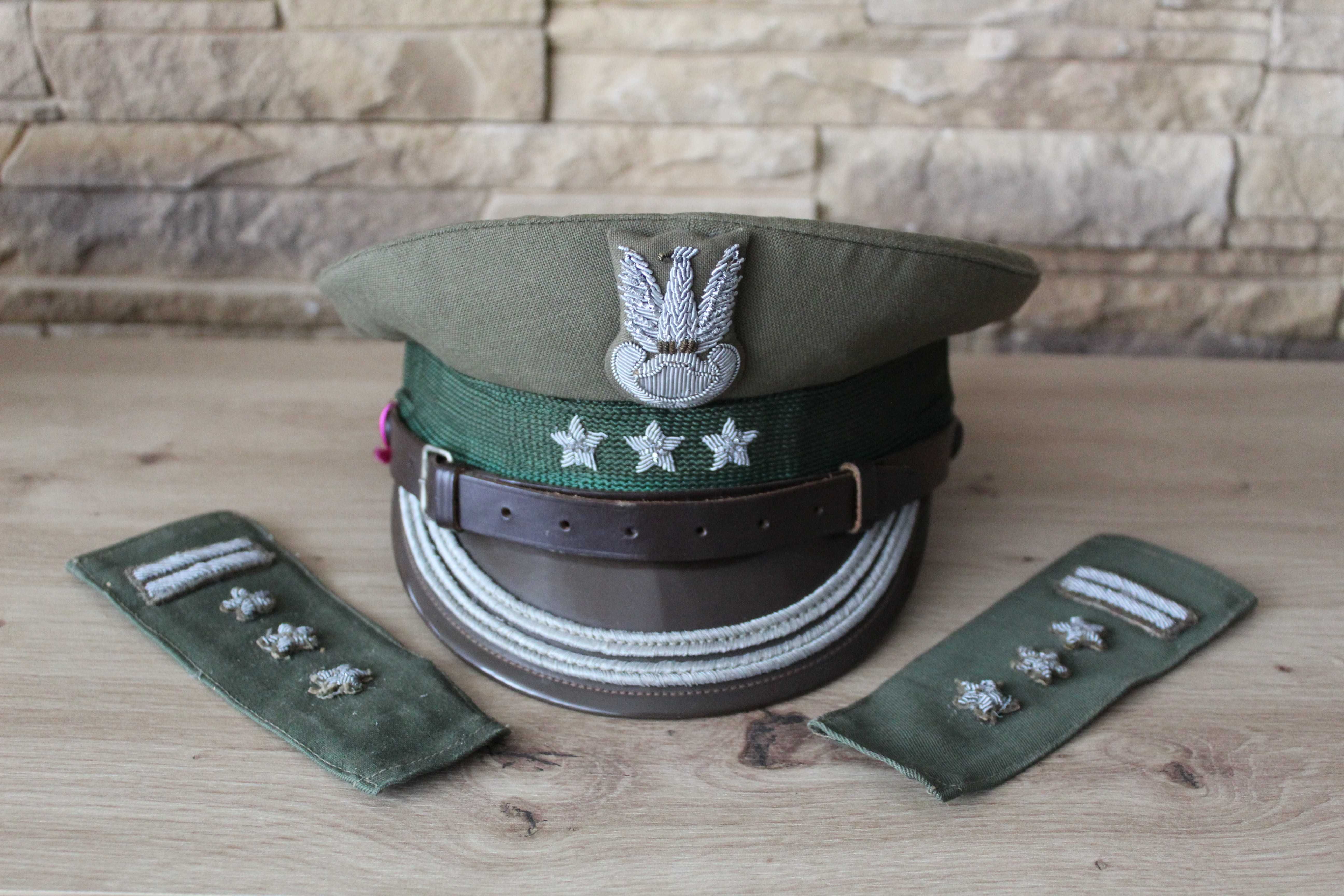Czapka oficerska Pułkownika LWP WOP pagony WOP