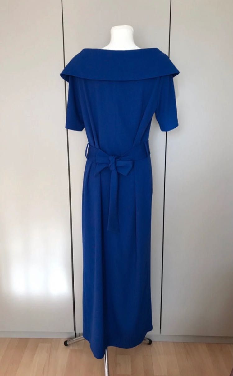 BOGMAR chabrowa sukienka maxi z rozcięciem plus size r. 46