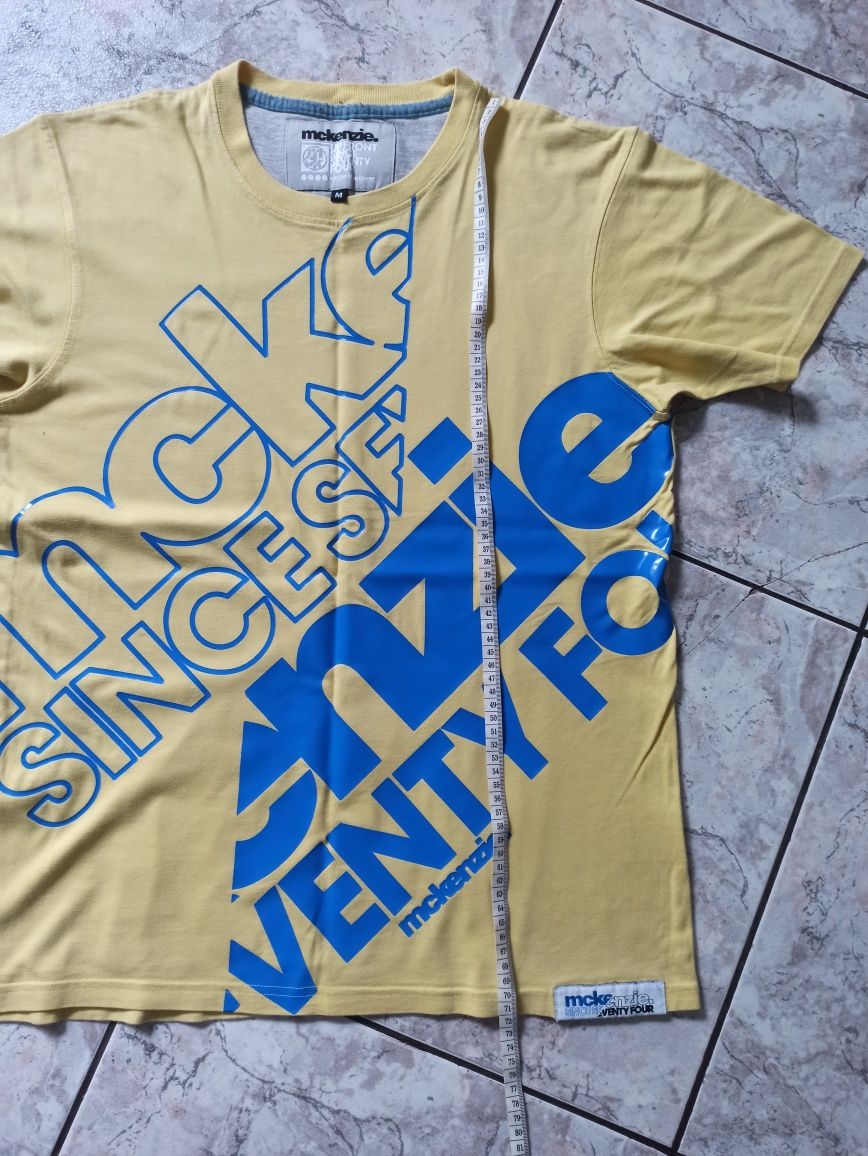 T shirt żółty z gumowym nadrukiem. McKenzie.