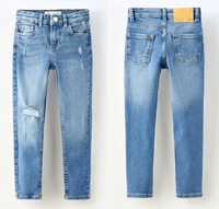 Zara nowe spodnie jeansy rurki skinny z rozdarciami 10 lat 140