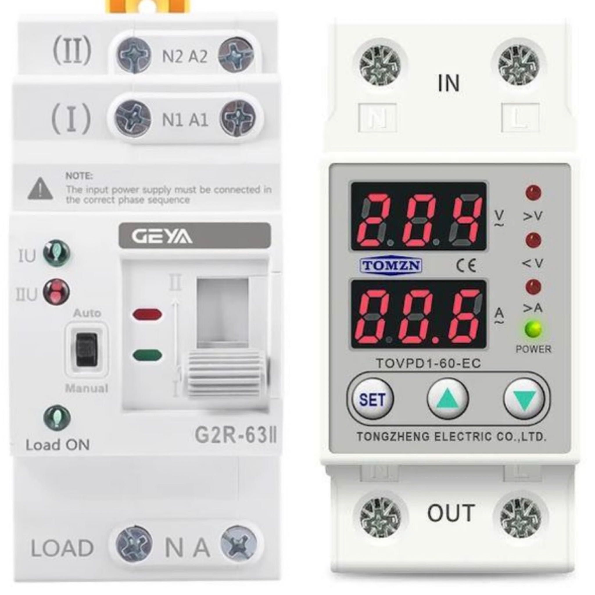 АВР GEYA G2R 63A  + РН TOMZN TOVPD1-60-EC комплект