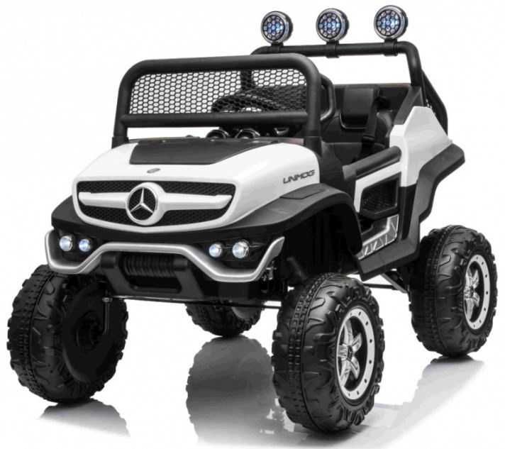 Auto Pojazd Mercedes BENZ UNIMOG 4x4 Biały na akumulator