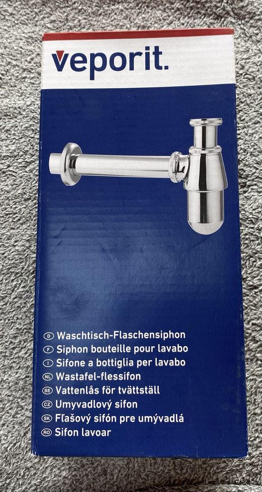Syfon butelkowy Veporit 1 1/4" mosiądz chromowany