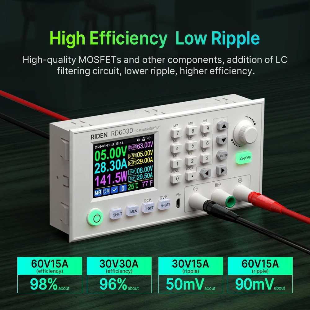 RD6030W 60V 30A WiFi DC DC 1500W лабораторний блок