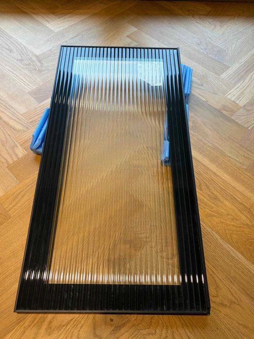 Ikea Hejsta drzwi szklane fronty ryflowane antracyt 40x80cm 2szt.