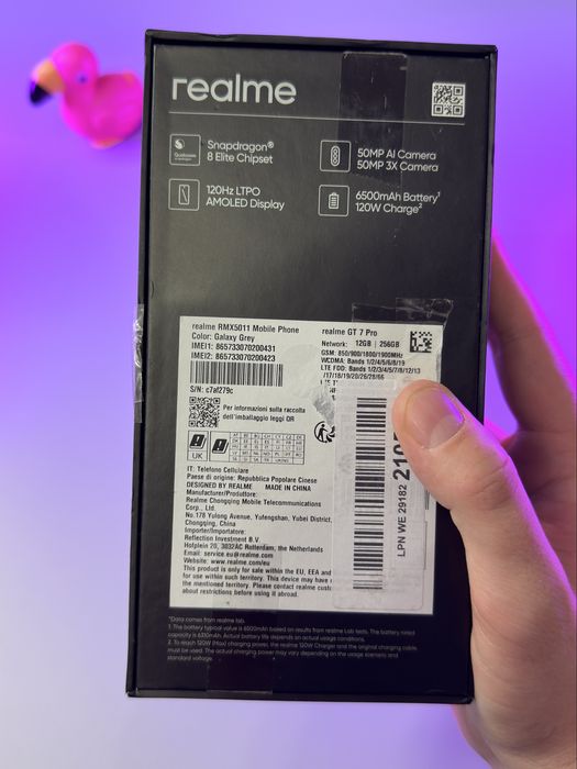 НОВИЙ realme GT 7 Pro 5G 12/256 snapdragon 8 elite європейська версія
