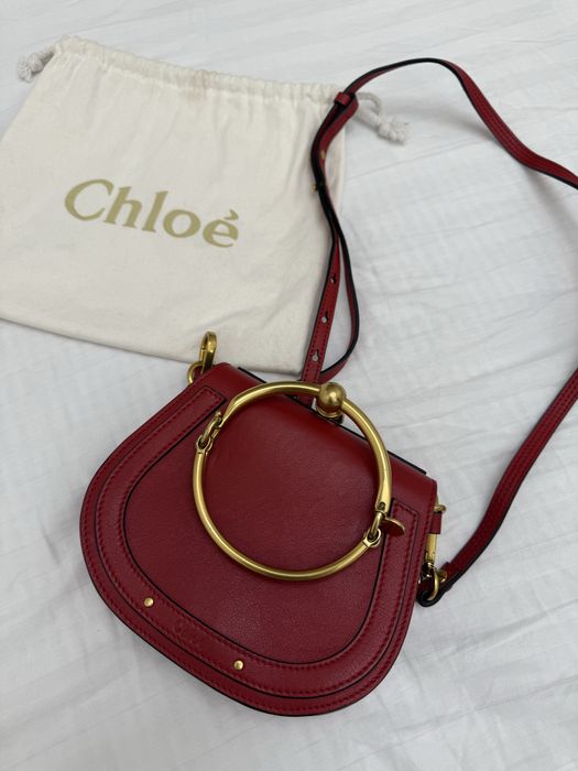 Женская красная сумка через плечо Chloe