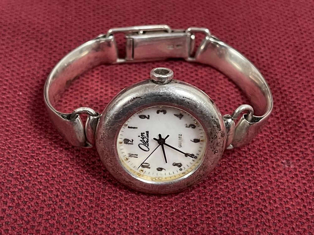 Stary Polski Srebrny Zegarek Bransoletka Sygnowany Biżuteria Prl