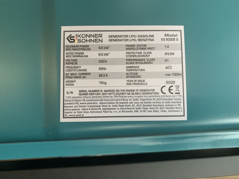 Продам генератор Konner&Sohner 9000E G