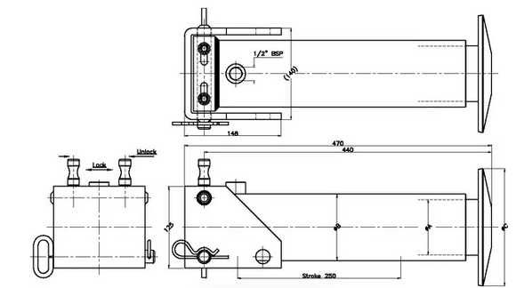 Stopa podporowa hydrauliczna 85-250CS z szybkozłączem