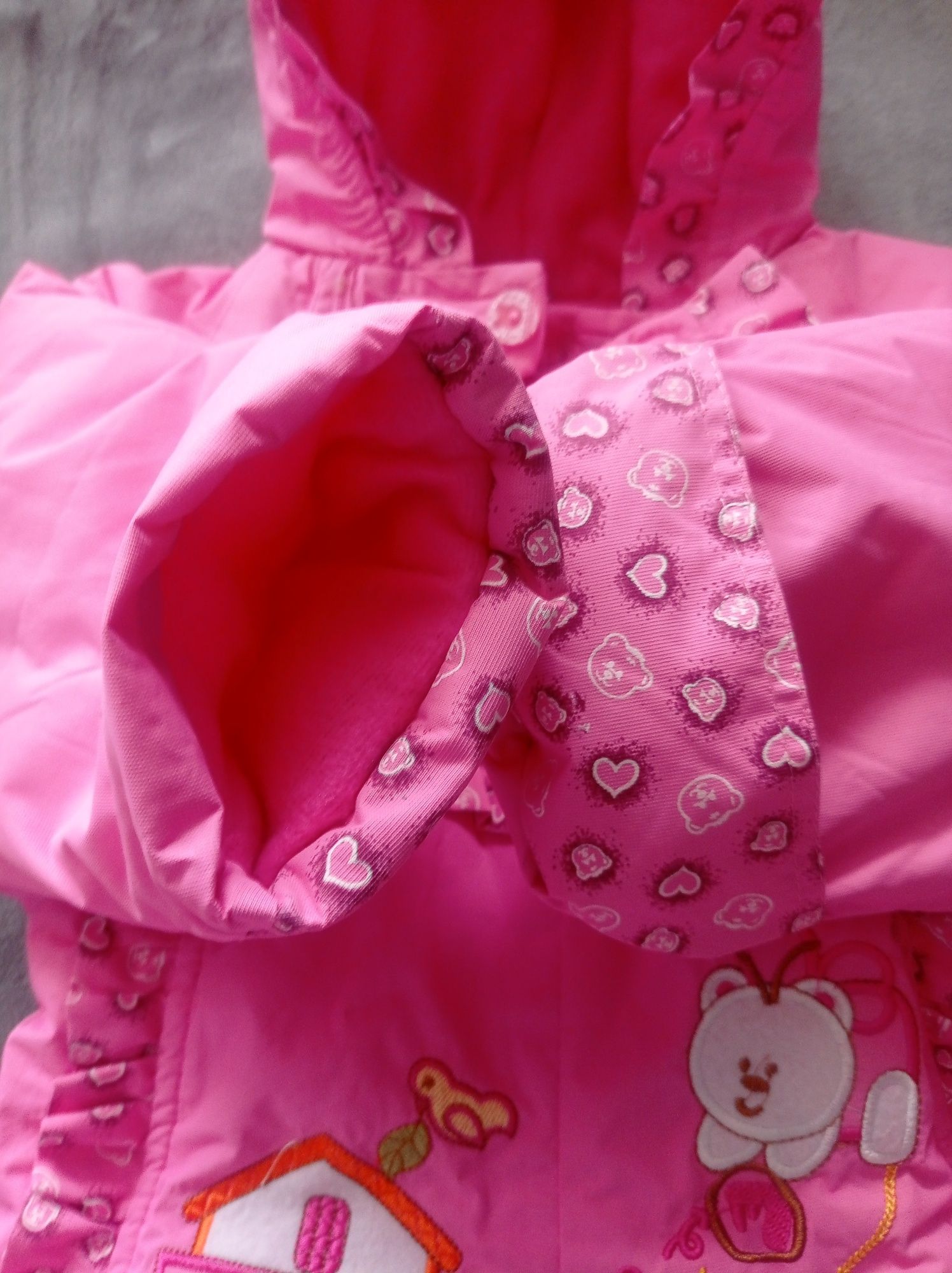 Kombinezon pajacyk zimowy różowy śpiwór 68 cm niemowlęcy kurtka