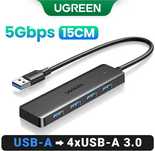 UGREEN 15cm USB-hub CM219 USB 3.0 to 4-Port USB 3.0
