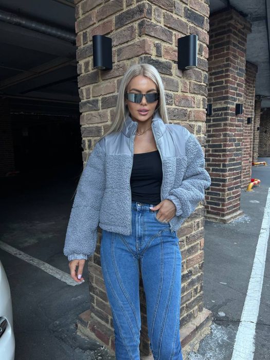 Вкорочена жіноча курточка барашек, баранчик, Тепла зимова курточка