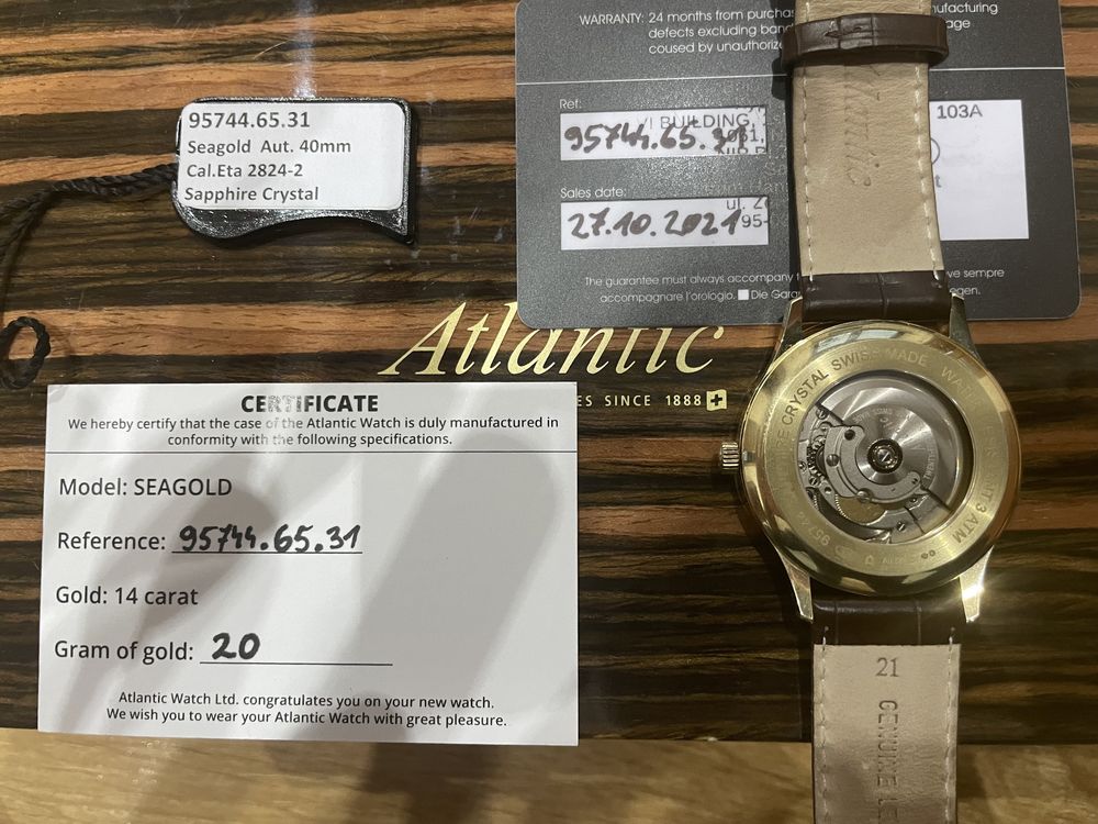 Złoty Zegarek Atlantic Jak Nowy Zobacz