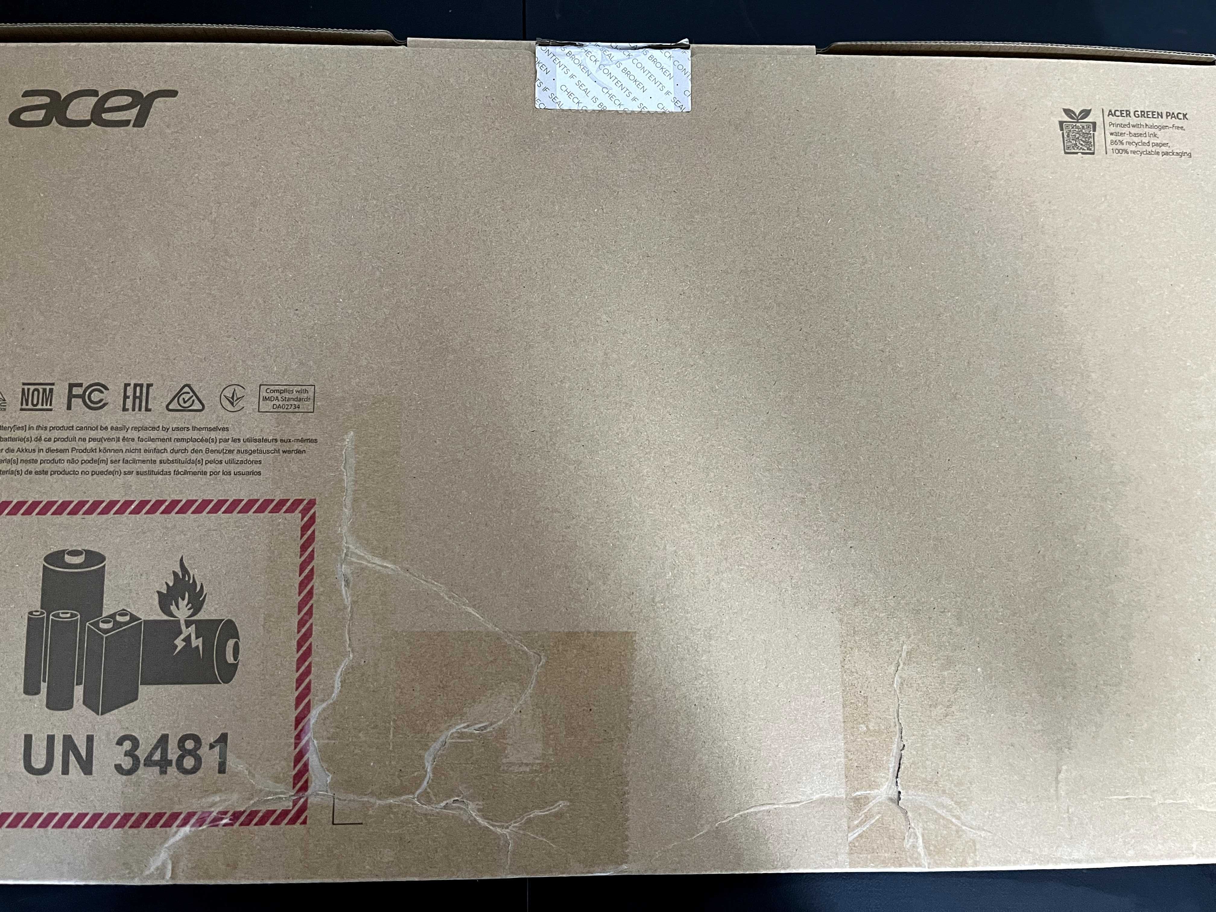Ноутбук Acer Aspire 3 A315-59-5608 (NX.K6SEX.01B) Пошкоджене пакування