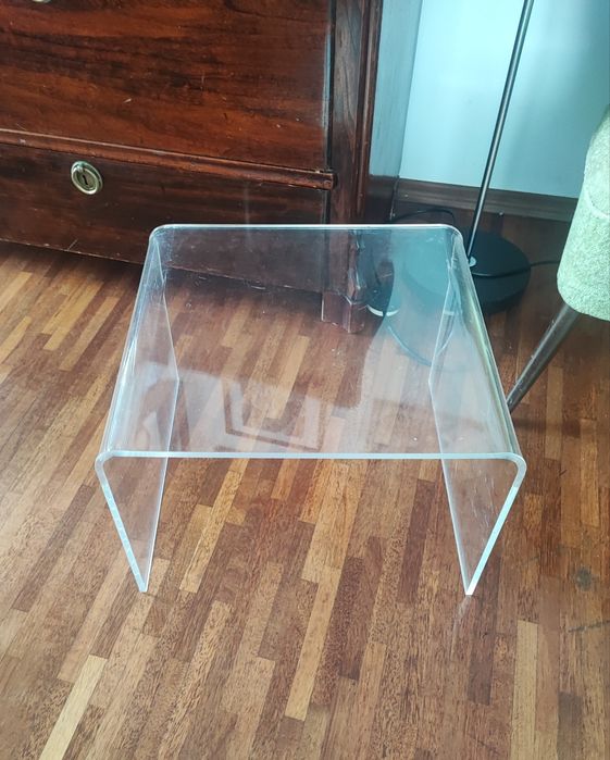 Stolik pleksi akrylowy lata 70, vintage, loft, design