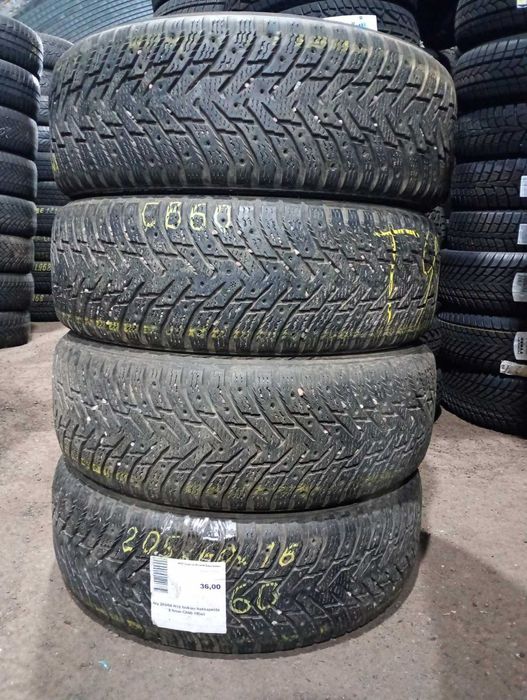 Шини вживані 4 шт. зимові б/у 205/60 R16 Nokian hakkapelita 8 8mm Cb60