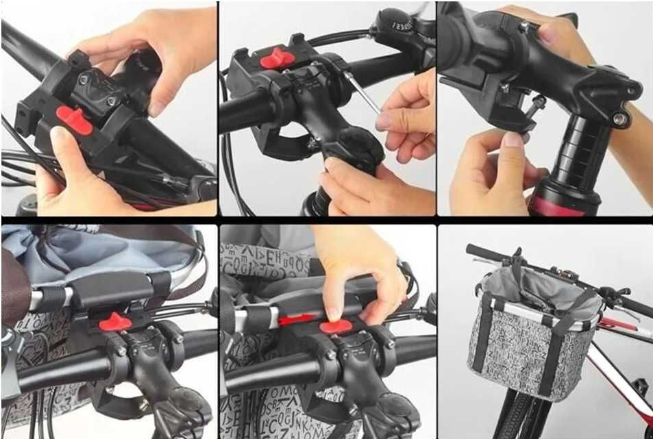 KOSZYK NA ROWER KIEROWNICĘ KOSZ  do roweru wpinany torba + uchwyt